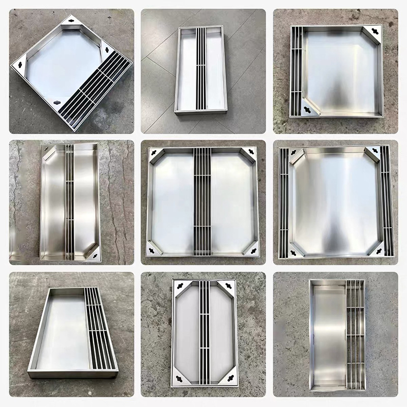 Modern Stainless Steel Invisible Grate Cover for Drainage System and Outdoor Use