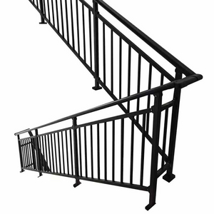 Panyue SH109 Modern Wrought Iron & Solid Beech Wood Stair Handrail for Hotel Courtyard Mall-Balcony Attic Railing