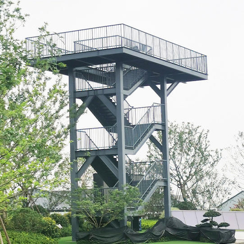 Sturdy and Durable with an Industrial Style Outdoor Fire Escape Staircase