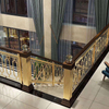 Wrought Iron Outdoor Metal Railing for Stairs and Balcony Black Coated Steel Safety Guardrail