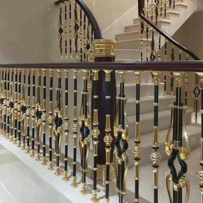 Modern Australian Villas Curved Staircase Railings Marble Treads Anti-Slip Natural Stone/Handcrafted Wrought Iron Solid Wood
