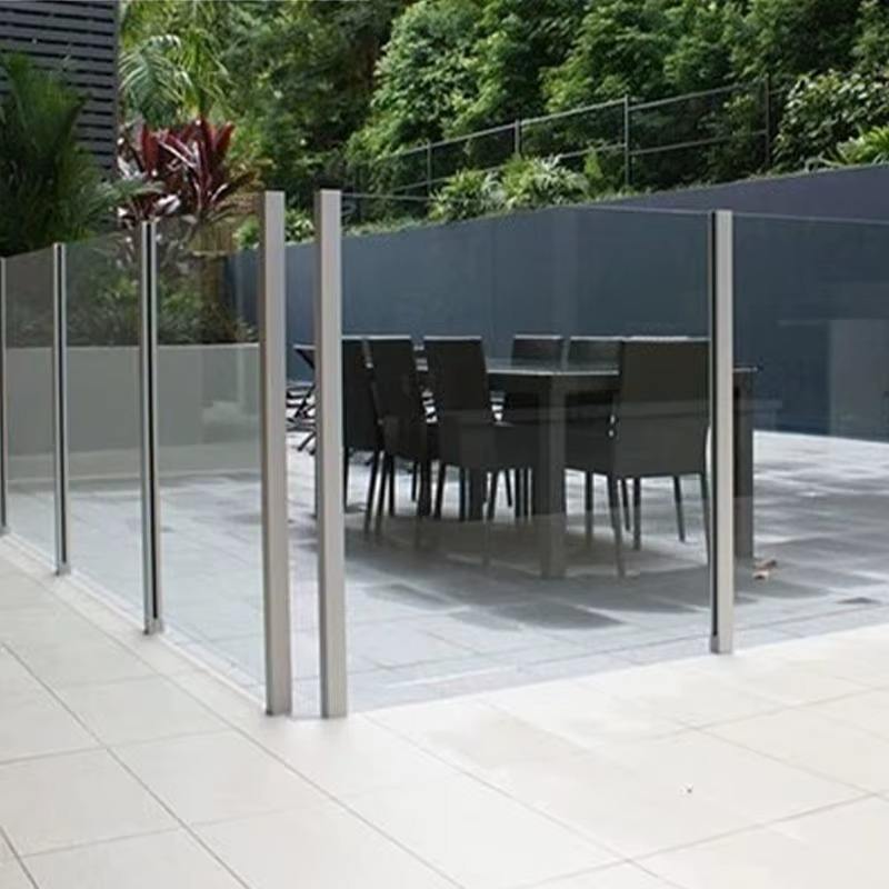 Balcony Frameless Fence Slotted Glass Railing Post Outdoor Project Stainless Steel Waterproof Slotted Tube Railing Balustrade