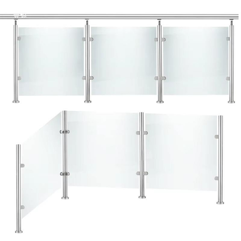 Outdoor Decking Fence Glass Balustrade Round Tube Glass Railing Post