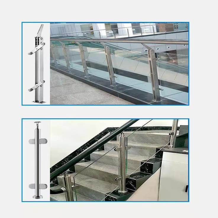Stainless Steel Staircase Handrail Post Porch Railings Stainless Steel Glass Railing Outdoor Banister Column - ID 1601833864762