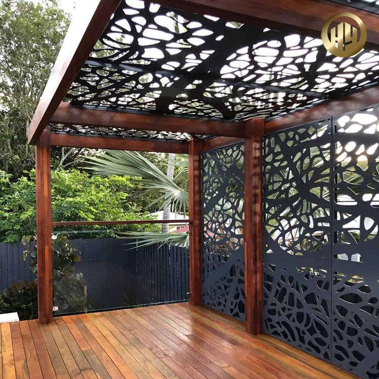 Outdoor Laser Cut Fence Gate Panels Garden Decorative Corten Aluminum Wall Panels Paneling