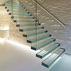 One Stop Service Tempered Laminated Glass Staircase Floating Staircase Safety Glass Railing Stairs