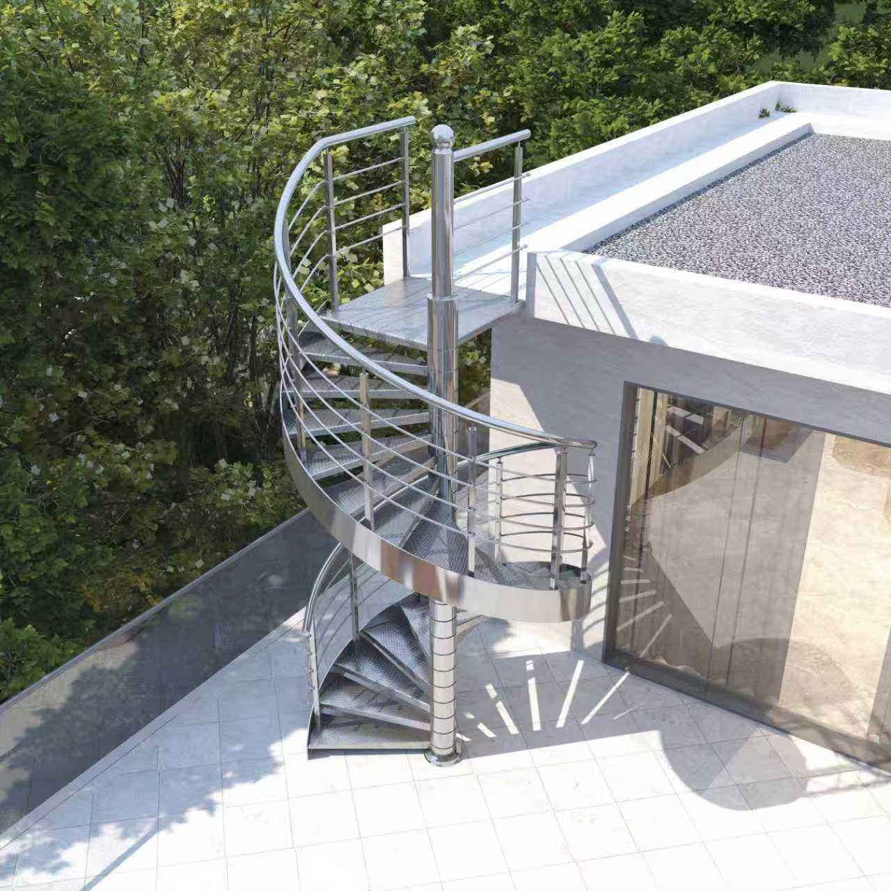 Modern Designed Prefabricated Spiral Staircase for Indoor and Outdoor Use with Non-Slip Treads for Apartment