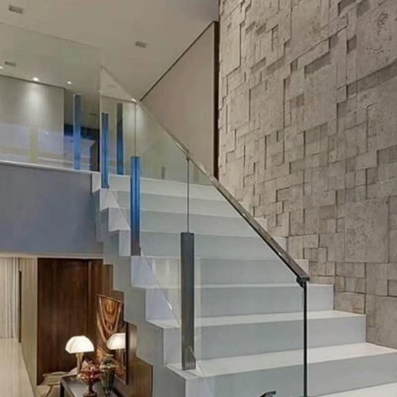 Premium Tempered Glass Railing Factory Direct Custom Sizes for Decks Balconies Stairs Installation Support Glass Fence