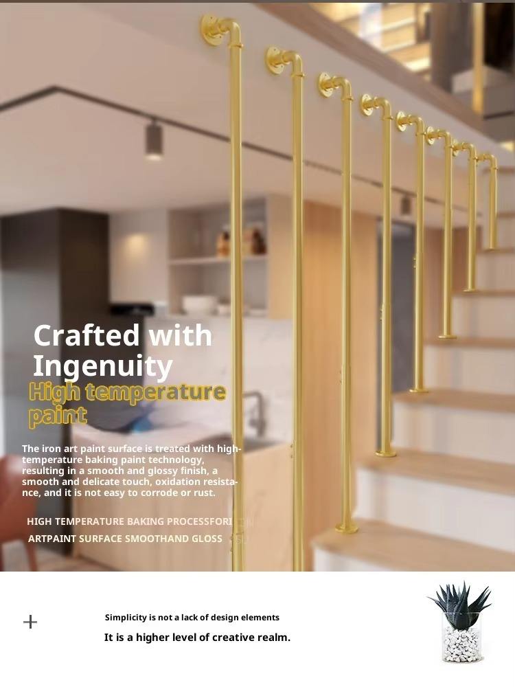 European-style Modern Design Side-mounted Household Safety Fence Wrought Iron Staircase Riling Balustrades for Attic Villa