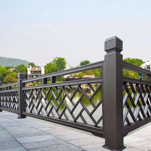New Outdoor Chinese Aluminum Fence Railing Iron Privacy Grid Villa Courtyard Balcony Farm Fence Metal Outdoor Stair Handrail