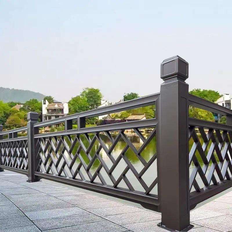 New Outdoor Chinese Aluminum Fence Railing Iron Privacy Grid Villa Courtyard Balcony Farm Fence Metal Outdoor Stair Handrail