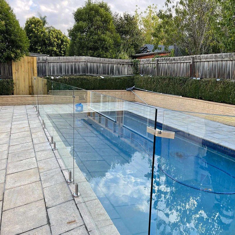 Frameless Glass Pool Fencing Temporary Balustrades & Handrails with an Elegant Glass Gate