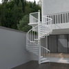 Outdoor Durable Spiral Staircase with Round Pipe Handrail, Stable & Safe