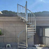 Modern Outdoor Steel Spiral Stairway Exterior Contemporary Easy to Install Spiral Staircase