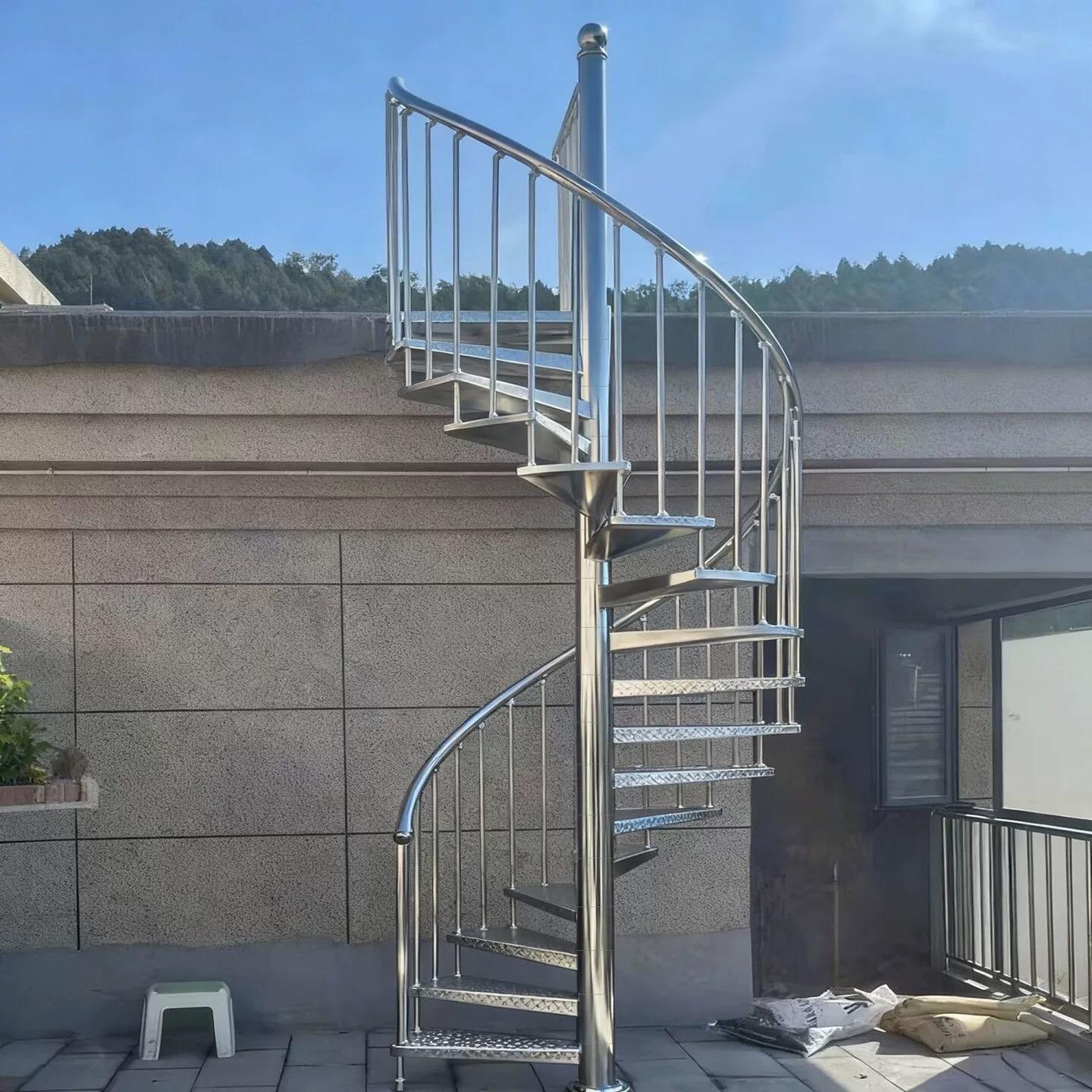 Modern Outdoor Steel Spiral Stairway Exterior Contemporary Easy to Install Spiral Staircase