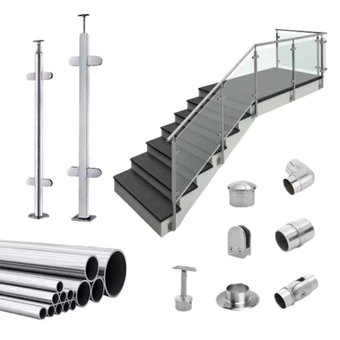 Stainless 304 316 Outdoor Tempered Glass Railing Design for Balcony Railing