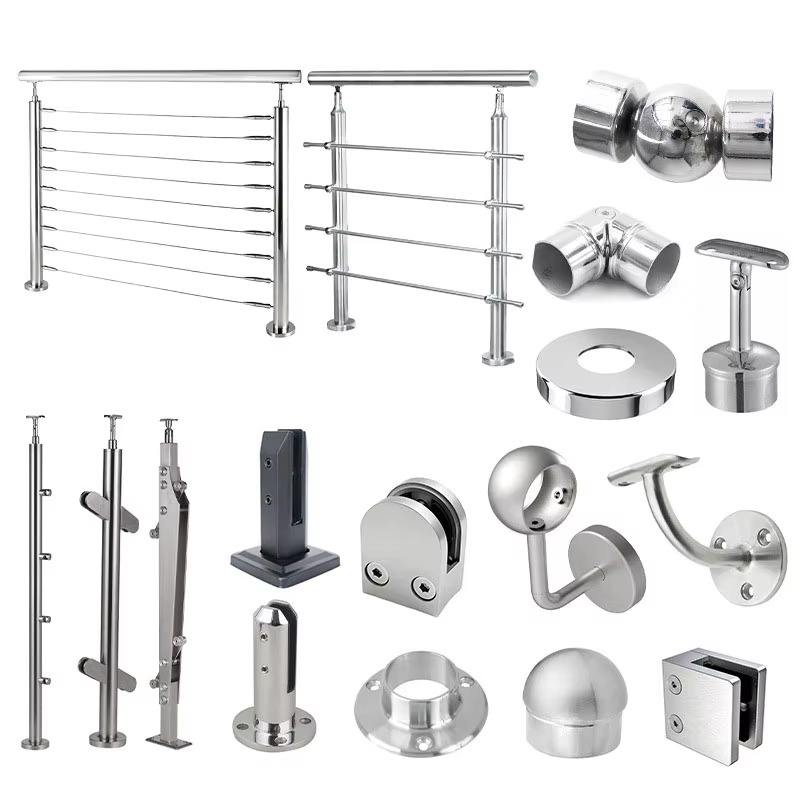Terrace Railing Safety Guardrail for Roof Outdoor Weather Resistant Aluminum Stainless Steel Stair Railings