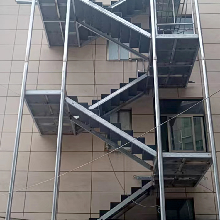 Galvanized Steel Ladder Heavy Duty Steel Ladder Steps Steel Grating Staircase