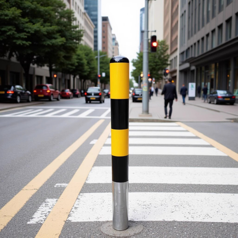 Wholesale Heavy-Duty Red White Stainless Steel Delineator Posts Bollard High-Intensity Prismatic Reflective for Road Safety - ID 1601916197477
