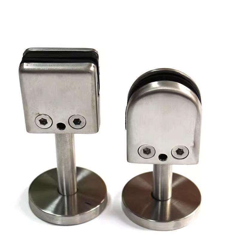 Glass Clamp Stainless Steel Glass Accessories Bathroom Clip Clamp Large Square Type Round Back Balustrade Parts