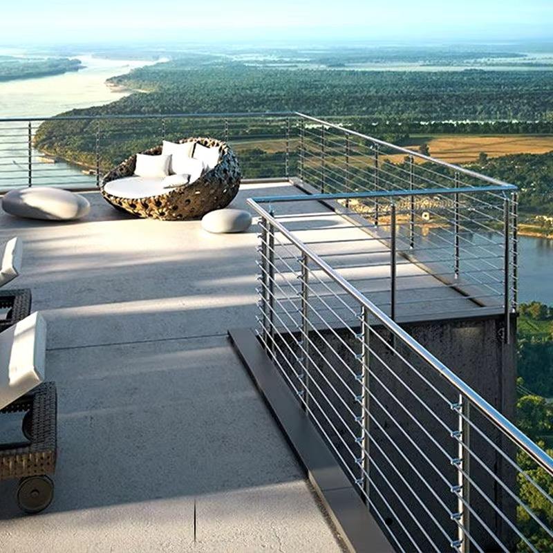 Modern Iron Railing Designs Contemporary Style Safety Guardrail for Balcony Stair Heavy Duty Rustproof Railing