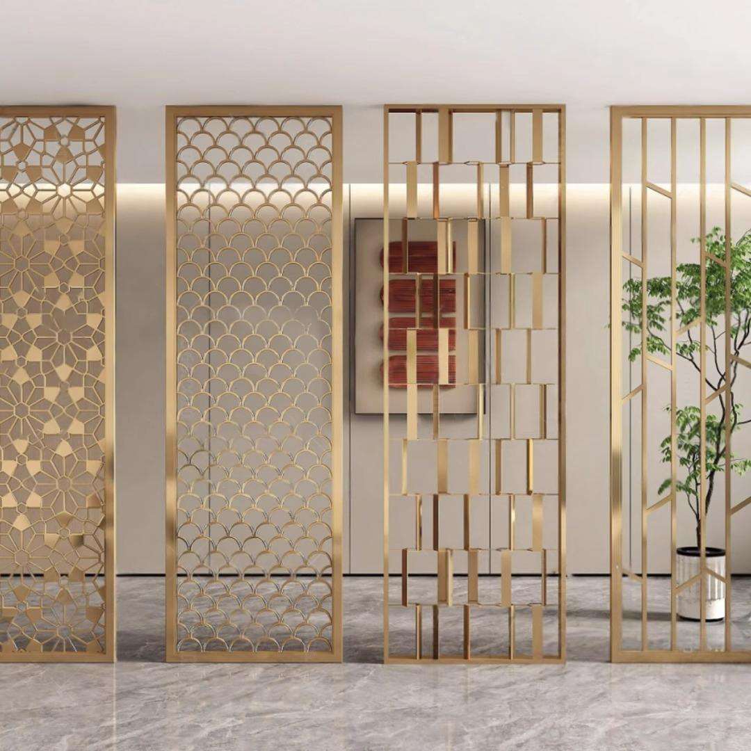 Hot Sale Modern Stainless Steel Metal Decorative Indoor Divider Screen Room Partitions Panel for Bank Hall