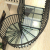 Modern Indoor Outdoor Use Simple Design Apartment Stainless Steel Step Wrought Iron Wooden Treads Spiral Staircase