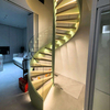Dealer Price Art Elegant White Interal Metal Curved Staircase Spiral Stair - ID 1601799919526