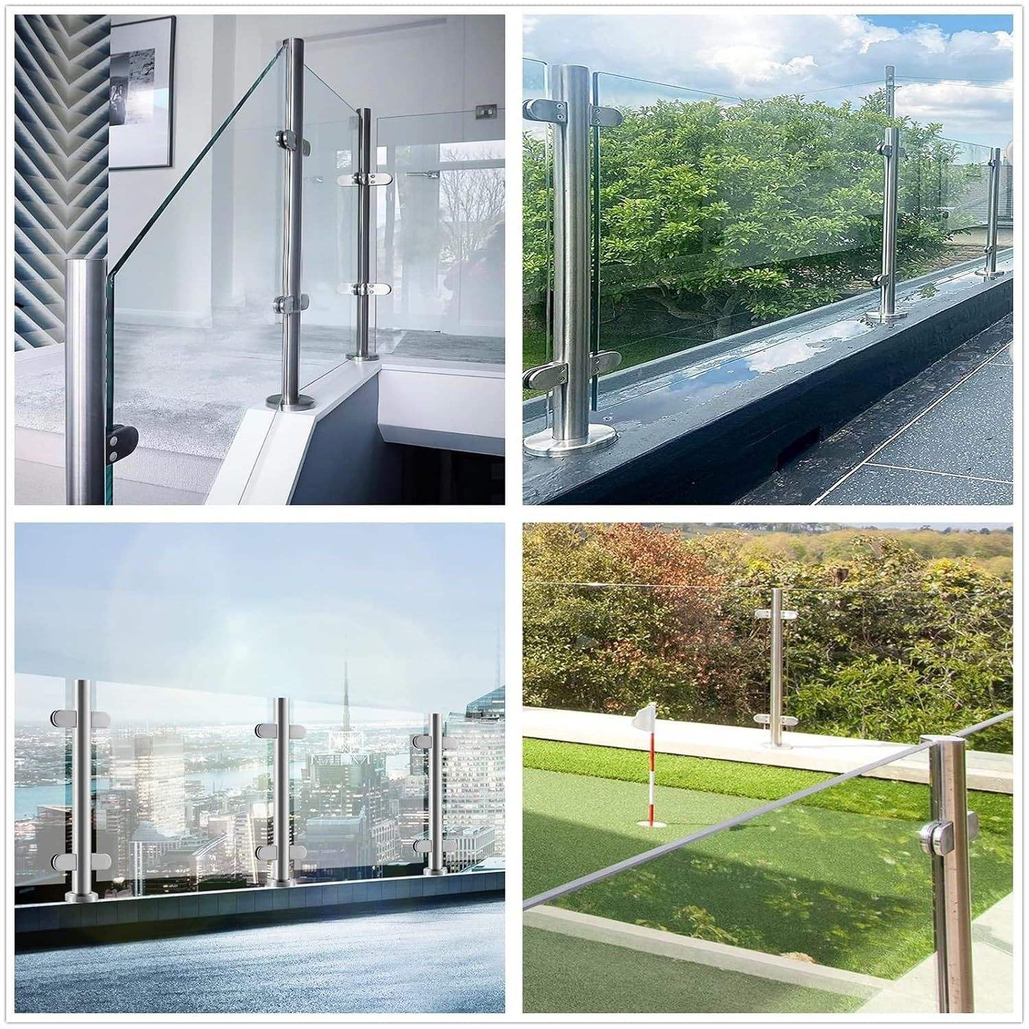 Top Sell Large Quantities Stainless Steel Pillars Balcony Handrail Glass Pillars Glass Railing