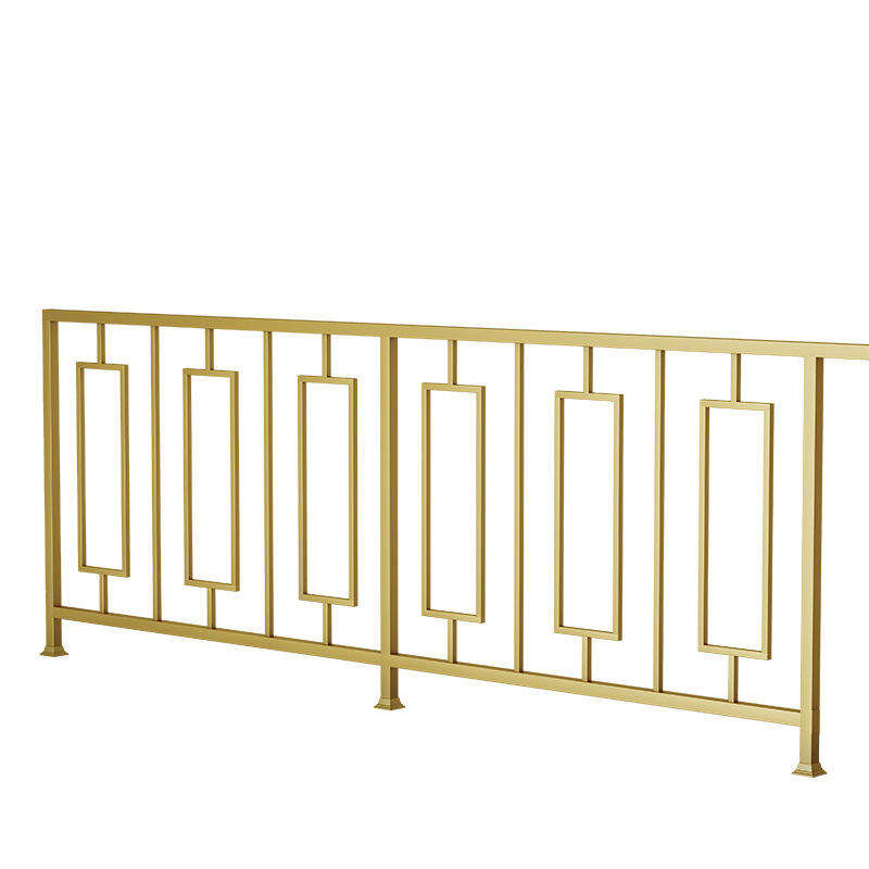 Stair Parts Staircase New Design Indoor Decoration Golden Square Wrought Iron Baluster Solid Steel Railing