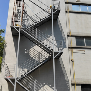 Outdoor Prefabricated Metal Fire Escape Steel Stairs Building