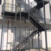 Exterior Staircase Metal Stairs With Rod Bar Rail Stair Railing Escape Stairs