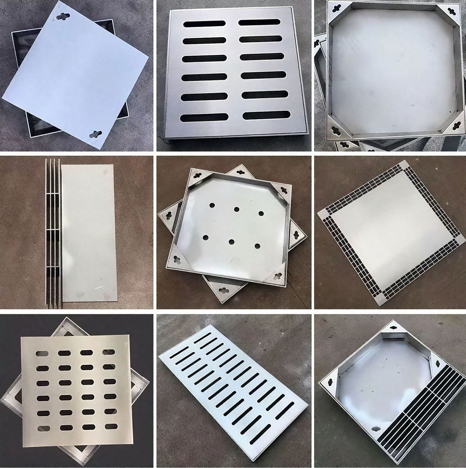 Modern Heavy Duty Stainless Steel Invisible Square Manhole Cover with Grating for Drainage System and Outdoor Use