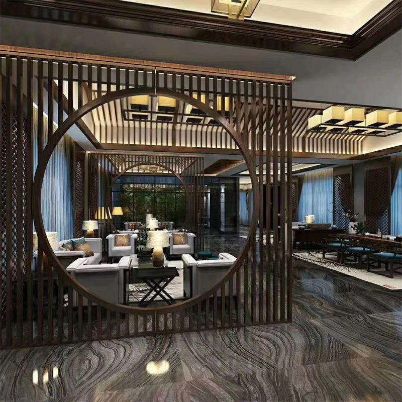 Stainless Steel Screen Partition Wall Living Room Modern Simple Restaurant New Style Custom Entrance Hall Hollow Grille Block