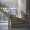 Modern Australian Villas Curved Staircase Railings Marble Treads Anti-Slip Natural Stone/Handcrafted Wrought Iron Solid Wood
