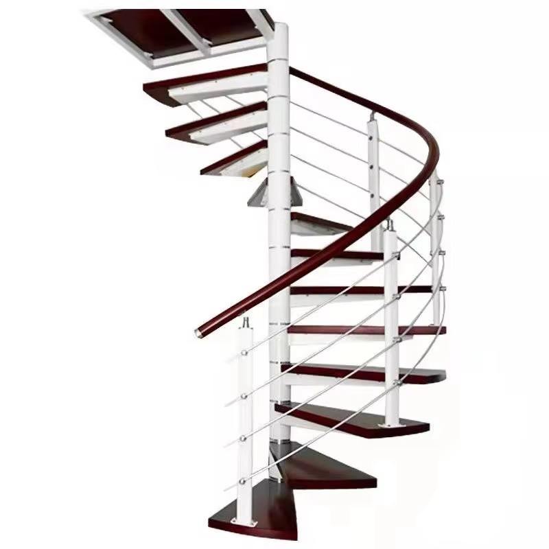 Dealer Price Art Elegant White Interal Metal Curved Staircase Spiral Stair - ID 1601823314626