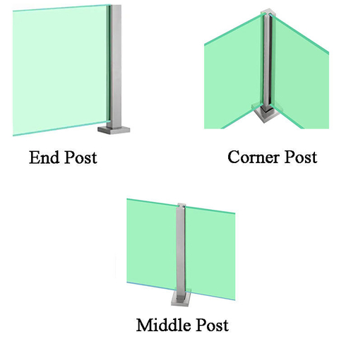 Outdoor Stainless Steel Glass Railing Post for Deck and Terrace