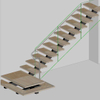China Manufacturer Staircase Metal Stringer Floating Stairs Indoor Central Straight Riser for Small Spaces