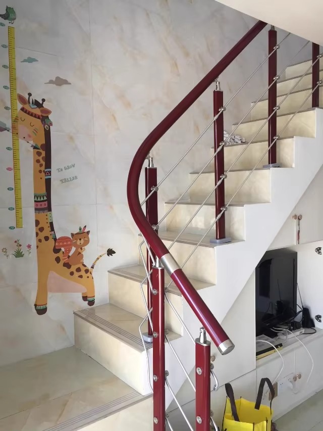 Modern Black Stainless Steel Wire Cable Stair Railing for Farmhouse Bedroom Basement Deck & Park Use