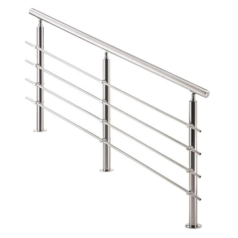Low Maintain Round Rod Outdoor Indoor Pipe Post Balustrade Handrails Stainless Steel Cross Tube Railing