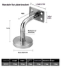 Support Hand Rail Stair Railing Guardrail Accessories Stainless Steel Handrail Bracket Wall Mounted Bracket