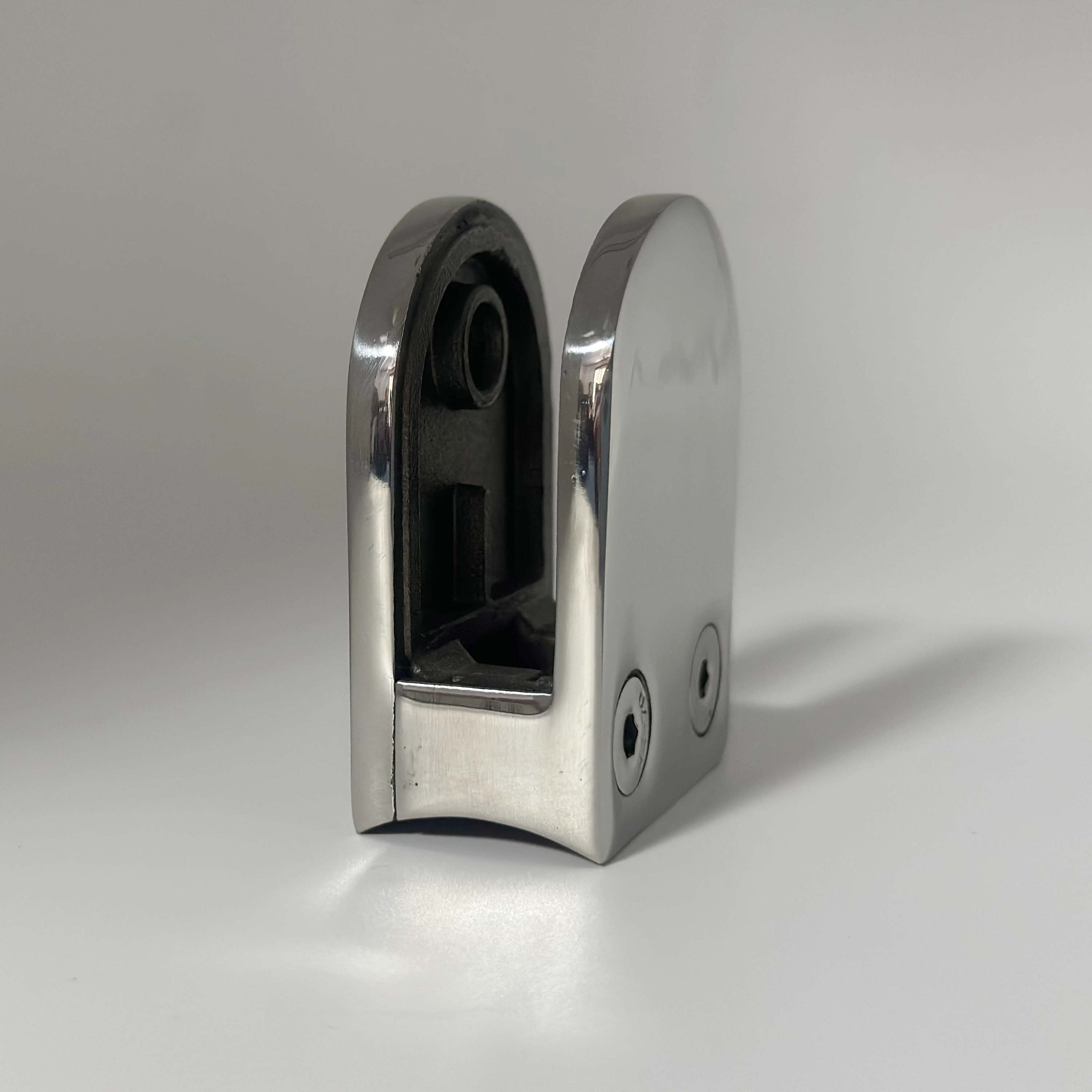 Hot Selling SUS 304 Stainless Steel U/D Shape Flat Arc Bottom Stain Brushed 8-10mm Glass Clamp
