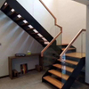 Custom Design Stainless Steel Straight Stairs Spiral Interior Staircase With Wood Tread and Glass Railing - ID 1601799812331