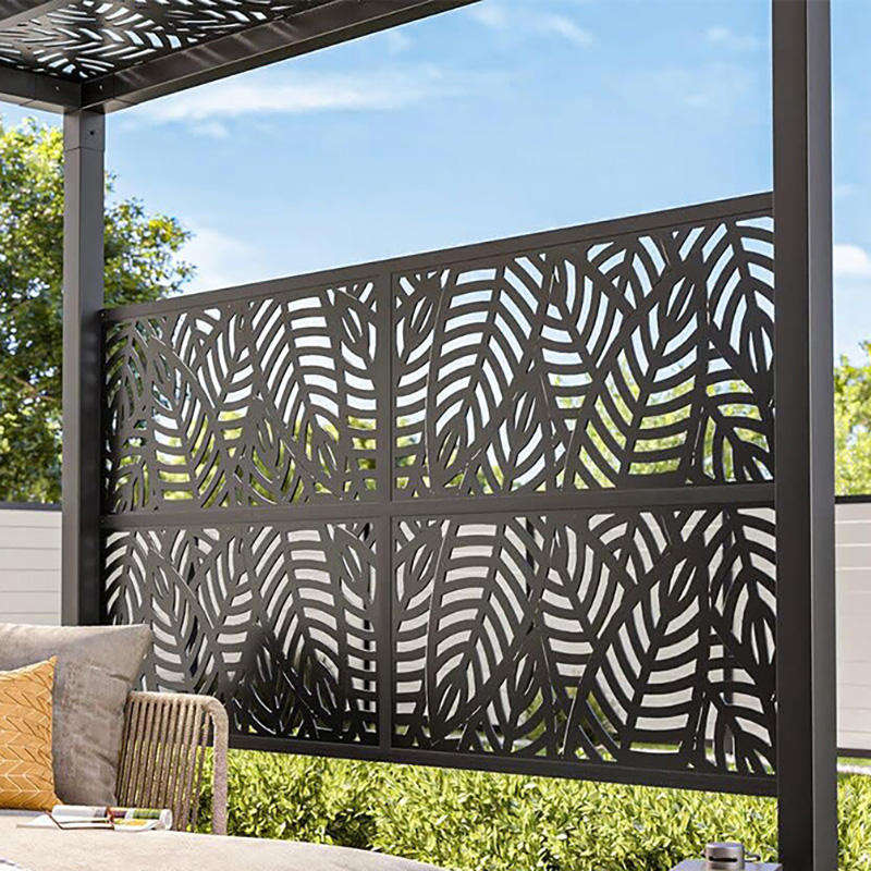 Patina Privacy Screen Grasses Motif Screen for Inserting Garden Stake Patina Garden Decoration Weatherproof Rust Metal Fence