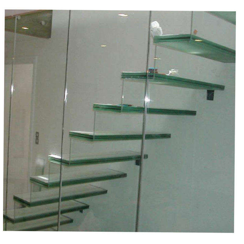 One Stop Service Tempered Laminated Glass Staircase Floating Staircase Safety Glass Railing Stairs
