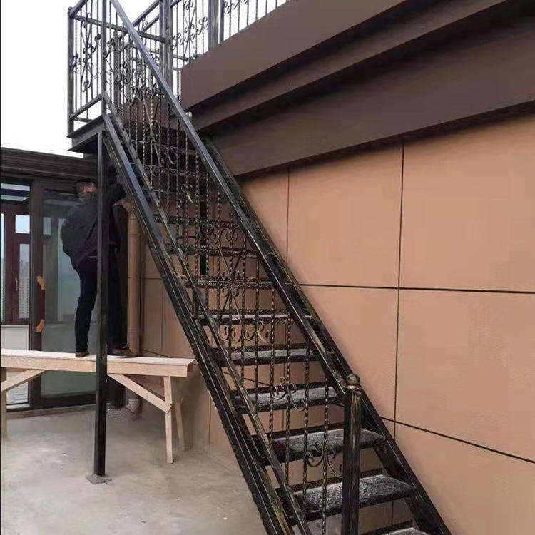 China Manufacturer Staircase Metal Stringer Floating Stairs Indoor Central Straight Riser for Small Spaces