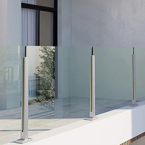 Stainless Steel Handrail Post - Weather-Resistant Glass Railing System for Commercial Projects