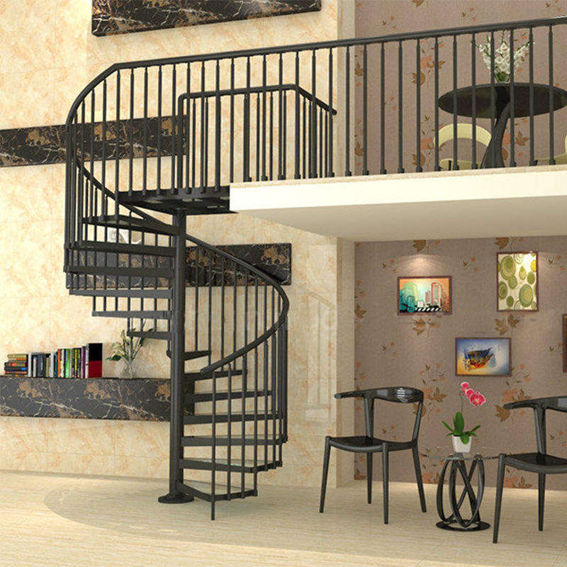 Commercial Industrial Curved Stainless Steel Stairs Handrail House Outdoor Spiral Staircase