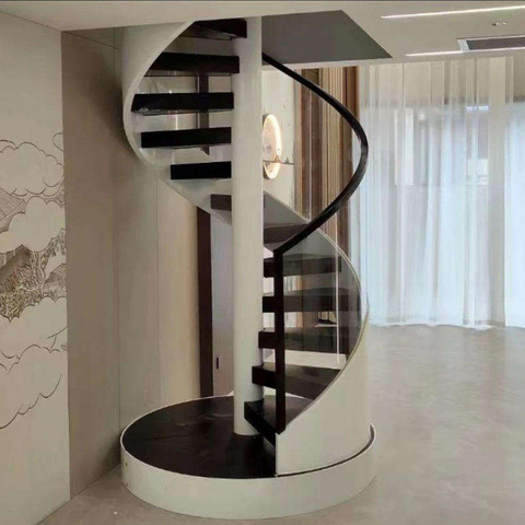 Curved Suspended Staircase Metal Stairs Mono Stringer Straight Staircase - ID 1601799913871