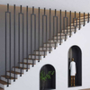 Stair Parts Staircase New Design Indoor Decoration Golden Square Wrought Iron Baluster Solid Steel Railing